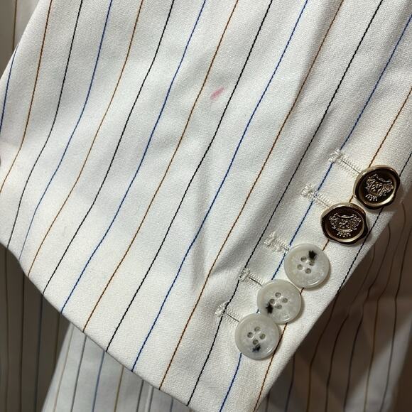 Munthe White Pin Stripe Blazer Size 14 New Copenhagen Preppy Boyfriend $400 - Picture 9 of 10